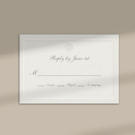 Tarjeta De Confirmación De Asistencia Nautical Coastal Shell Modern Classic Wedding