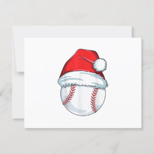 Tarjeta De Confirmación De Asistencia Navidades Béisbol Santa Hat Ball Niños Hombres
