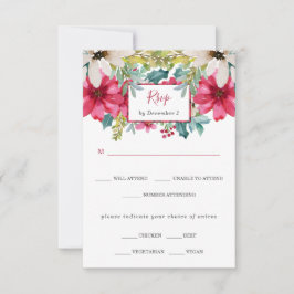 Tarjeta De Confirmación De Asistencia Navidades Boda Floral | Elección de comidas