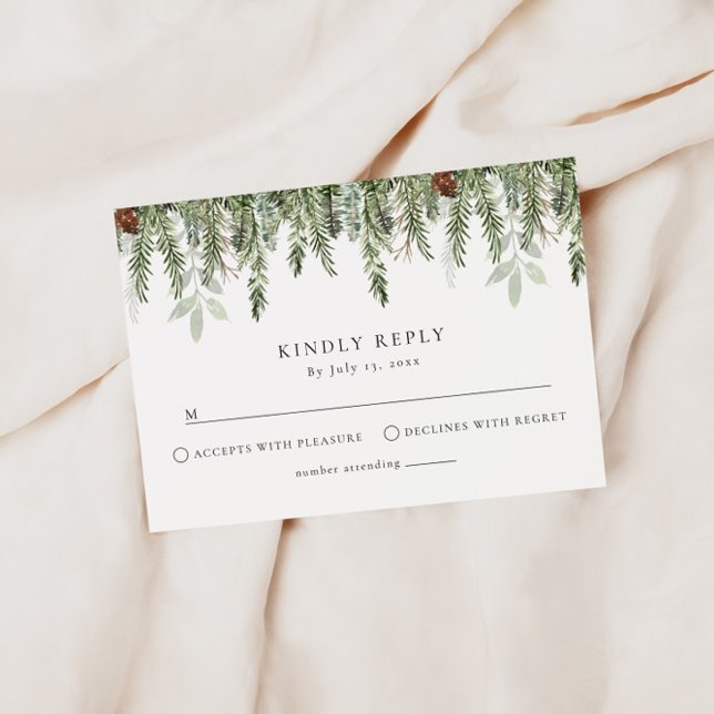 Tarjeta De Confirmación De Asistencia Navidades Boda Stationery | Boda de vacaciones (Subido por el creador)