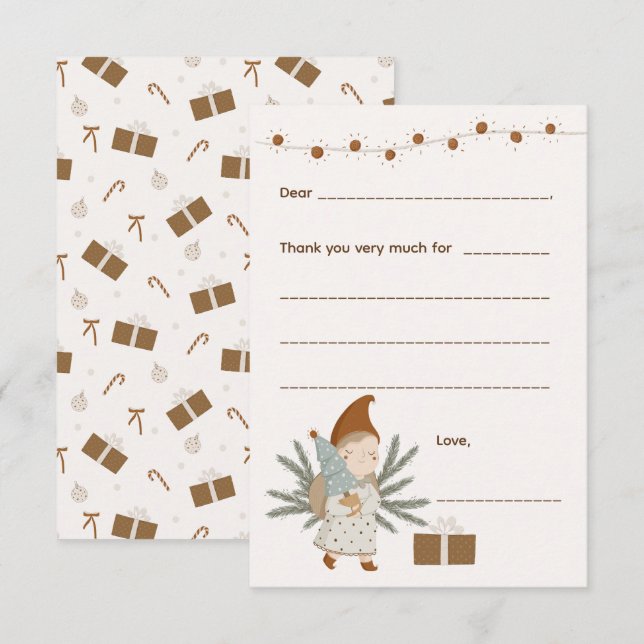 Tarjeta De Confirmación De Asistencia Navidades chicas Gracias nota, rellene la tarjeta (Anverso / Reverso)