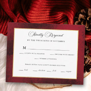 Tarjeta De Confirmación De Asistencia Navidades clásicos Escudo floral Monograma Boda