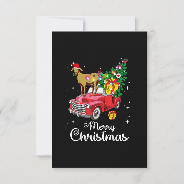Tarjeta De Confirmación De Asistencia Navidades de autos rojos en Goat Rides (Anverso)