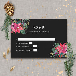Tarjeta De Confirmación De Asistencia Navidades de invierno acuarela de vacaciones Poins