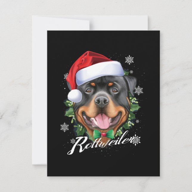 Tarjeta De Confirmación De Asistencia Navidades de perros Chubby Rottweiler (Anverso)