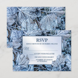 Tarjeta De Confirmación De Asistencia Navidades Fiesta Blue Leaves Vacaciones de Nieve I