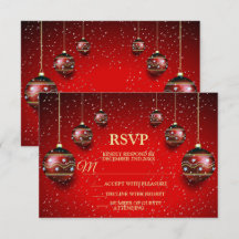 Navidades Fiesta Golden Red Winter Holidays Elegan