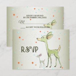 Tarjeta De Confirmación De Asistencia Navidades Fiesta Green Deers Holidays Cute