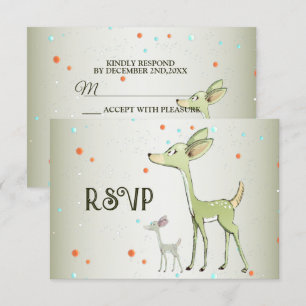 Tarjeta De Confirmación De Asistencia Navidades Fiesta Green Deers Holidays Cute