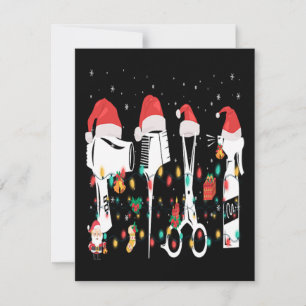 Tarjeta De Confirmación De Asistencia Navidades Funny Hairdresser Equipment Xmas Gift