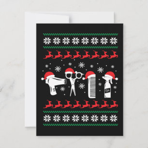Tarjeta De Confirmación De Asistencia Navidades Funny Hairdresser Xmas Holiday Gift