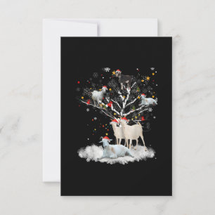 Tarjeta De Confirmación De Asistencia Navidades Goat On Tree Funny Santa Goat Lover Rega