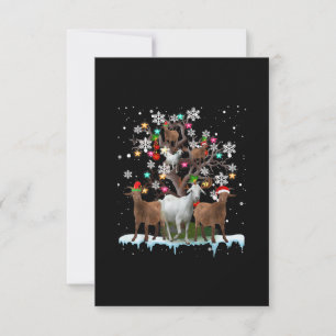 Tarjeta De Confirmación De Asistencia Navidades van al árbol de Santa Goat Lover