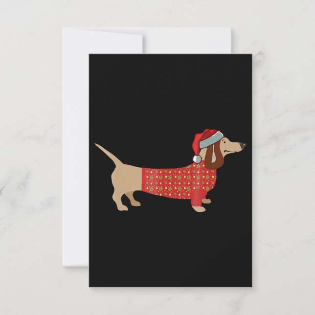 Tarjeta De Confirmación De Asistencia Navidades Weiner Dachshund Doxie En Perro (Anverso)