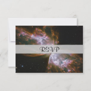 Tarjeta De Confirmación De Asistencia Nebulosa planetaria con forma de mariposa