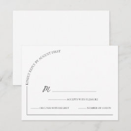 Tarjeta De Confirmación De Asistencia Negro blanco simple moderno