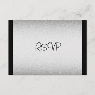 Tarjeta De Confirmación De Asistencia Negro de la plata de los acontecimientos de la