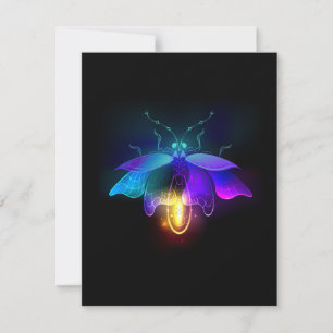 Tarjeta De Confirmación De Asistencia Neon Firefly en negro