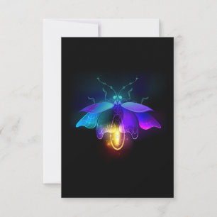 Tarjeta De Confirmación De Asistencia Neon Firefly en negro