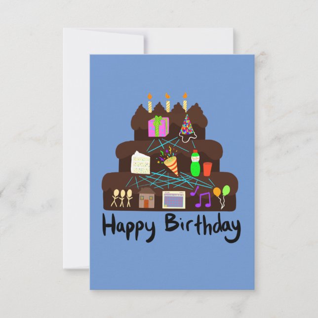Tarjeta De Confirmación De Asistencia Nerdy Birthday Neural Network (Anverso)