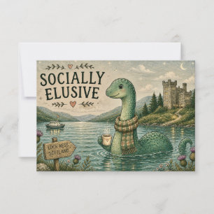 Tarjeta De Confirmación De Asistencia Nessie esquiva socialmente criptozoológico Loch Ne