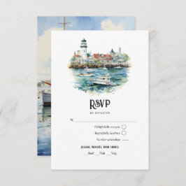 Tarjeta De Confirmación De Asistencia Newport, Rhode Island Destination Wedding