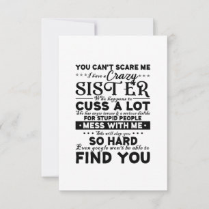 Tarjeta De Confirmación De Asistencia No Puedes Asustarme, Tengo Una Hermana Loca.