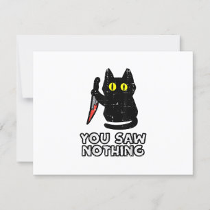 Tarjeta De Confirmación De Asistencia No viste nada de negro Gato Gracioso Halloween