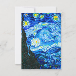 Tarjeta De Confirmación De Asistencia Noche Van Gogh Starry