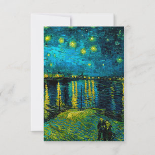 Tarjeta De Confirmación De Asistencia Noche Van Gogh Starry sobre el Ródano