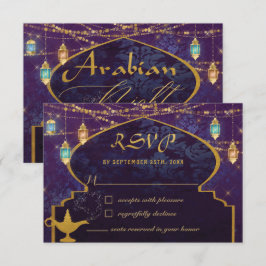 Tarjeta De Confirmación De Asistencia Noches árabes exóticas Lanterns Lámpara de camello