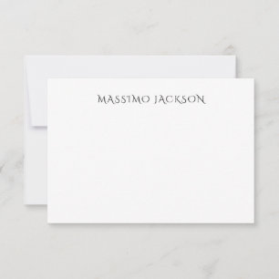 Tarjeta De Confirmación De Asistencia Nombre propio decorativo chic sencillo simple negr