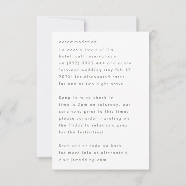 Tarjeta De Confirmación De Asistencia Nombres personalizados modernos y elegantes Detall (Reverso)