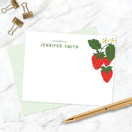 Tarjeta De Confirmación De Asistencia Notecard personalizado en el jardín de fresa dulce