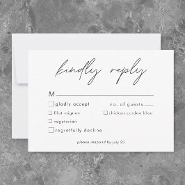 Tarjeta De Confirmación De Asistencia Nothing Fancy Just Love Minimalist Wedding 