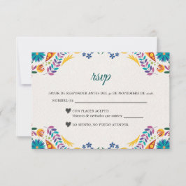 Tarjeta De Confirmación De Asistencia Nuestra Boda Flowers Botanical Spanish Wedding