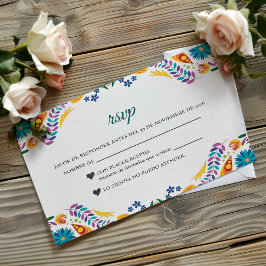 Tarjeta De Confirmación De Asistencia Nuestra Boda Flowers Botanical Spanish Wedding