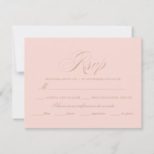 Tarjeta De Confirmación De Asistencia Nuestra boda rosada