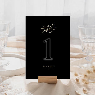 Tarjeta De Confirmación De Asistencia Número de Mesa de Oro Negro Moderno 1 Lujo Minimal