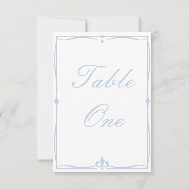 Tarjeta De Confirmación De Asistencia Número de tabla azul turbio (Anverso)