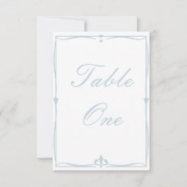 Tarjeta De Confirmación De Asistencia Número de tabla azul turbio