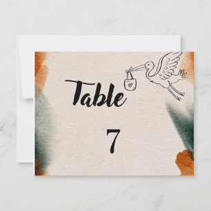 Tarjeta De Confirmación De Asistencia Números de mesa editables para Baby Shower   Estil
