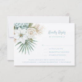 Tarjeta De Confirmación De Asistencia Ocean Shore | Beach | Kindly Reply | Meal Options 