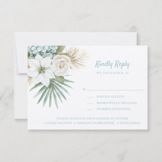 Tarjeta De Confirmación De Asistencia Ocean Shore | Beach | Kindly Reply | Meal Options 