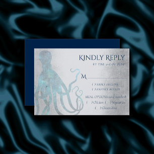 Tarjeta De Confirmación De Asistencia Octopus cósmico naumático   Entree Temático de la 