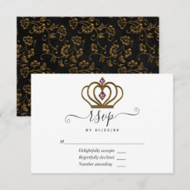 Tarjeta De Confirmación De Asistencia Old Gold Elegancia Quinceañera