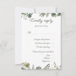 Tarjeta De Confirmación De Asistencia Olive Floral Wedding