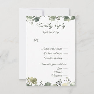 Tarjeta De Confirmación De Asistencia Olive Floral Wedding