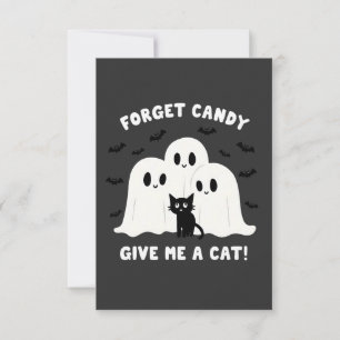 Tarjeta De Confirmación De Asistencia Olvídate Del Velo, Dame Un Halloween De Gato Fanta