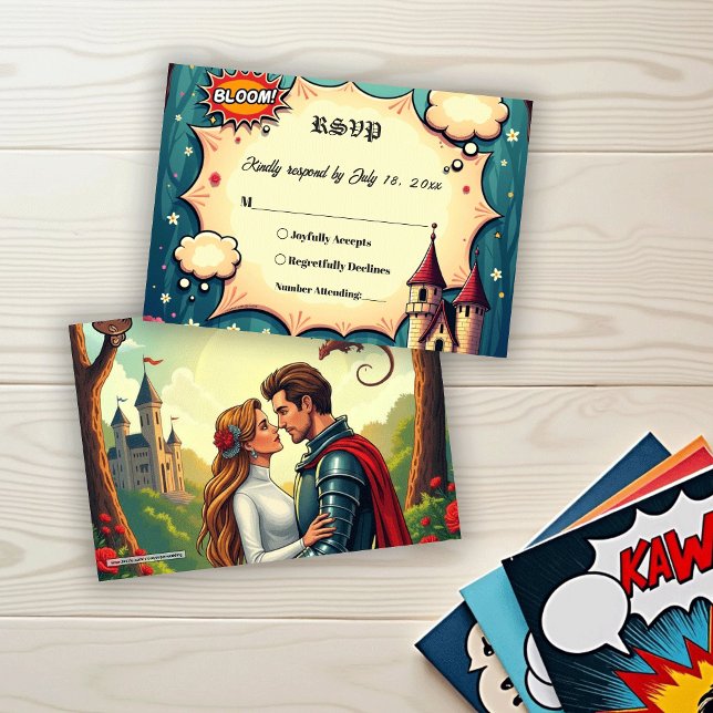 Tarjeta De Confirmación De Asistencia Once Upon A Time Woodland Castle Fairytale Wedding (Subido por el creador)